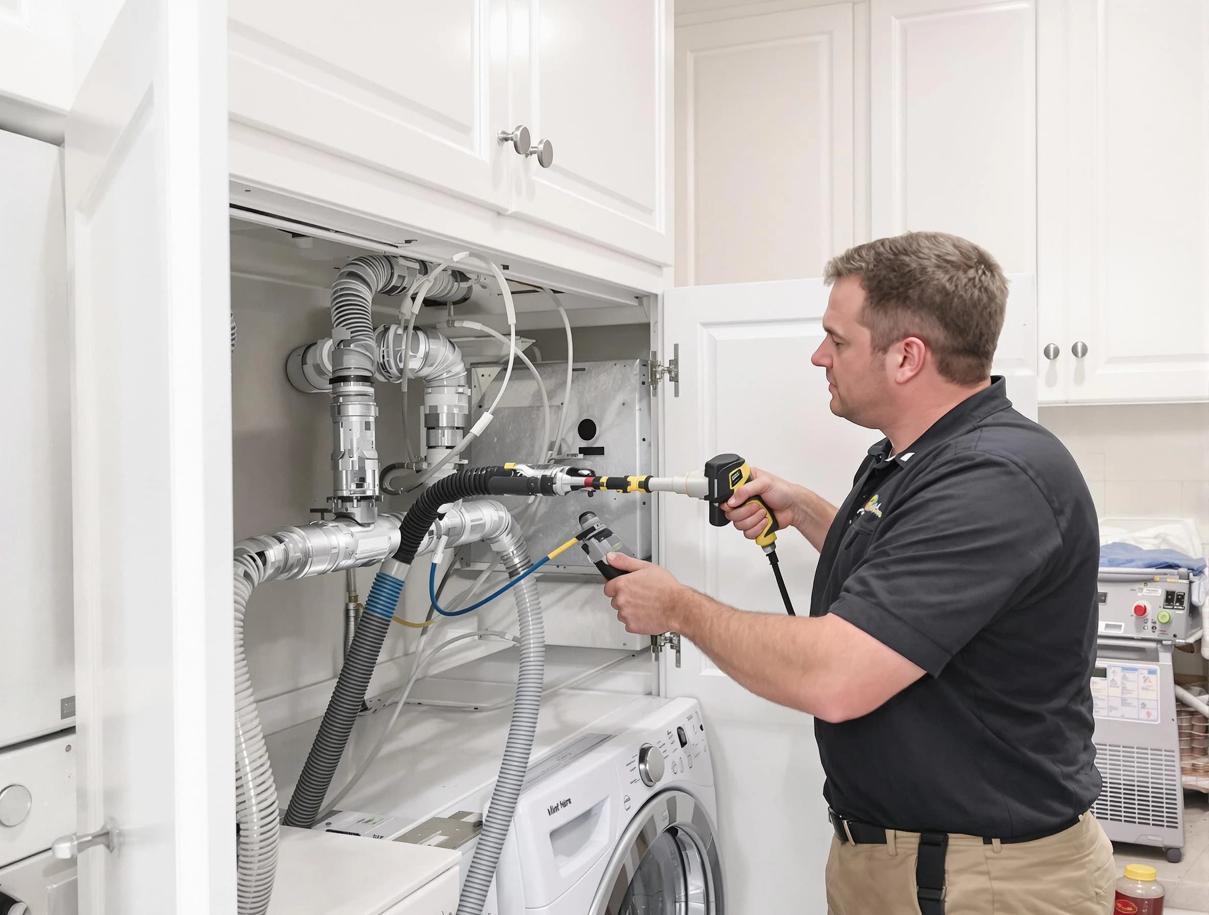 South Valley Dryer Vent Cleaning professional removing severe blockage from a clogged dryer vent in South Valley